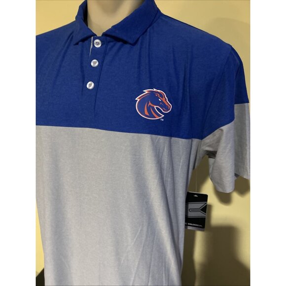 NEW Boise State BSU Broncos Colosseum Color Block Blue Gray Polo Shirt Men's L - Picture 3 of 8